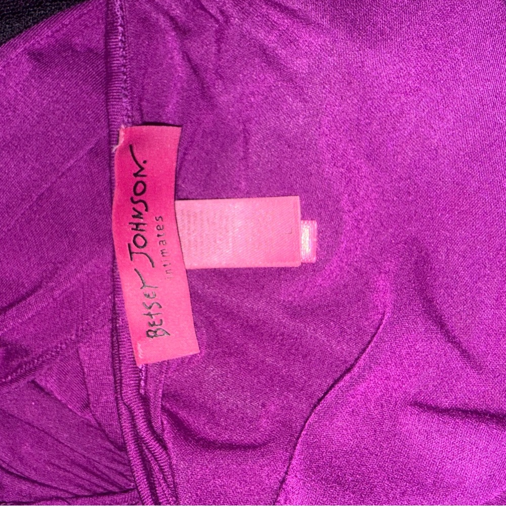 Vintage BETSEY JOHNSON purple  and black Robe size LARGE like new !!!! 🪻🪻🪻🪻 - Picture 12 of 14